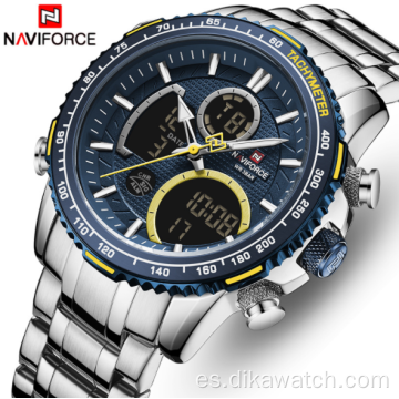 NAVIFORCE 9182 Reloj multifuncional de moda con doble pantalla